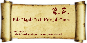 Mátyási Perjámos névjegykártya